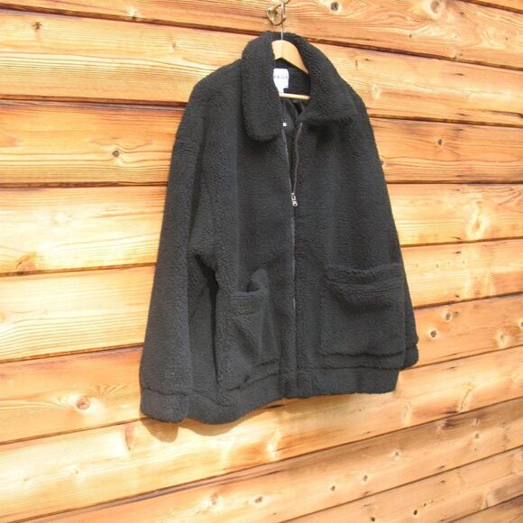 NWT I. Am. Gia Black Sherpa Teddy Oversized Jacket Pixie Coat - Picture 4 of 9